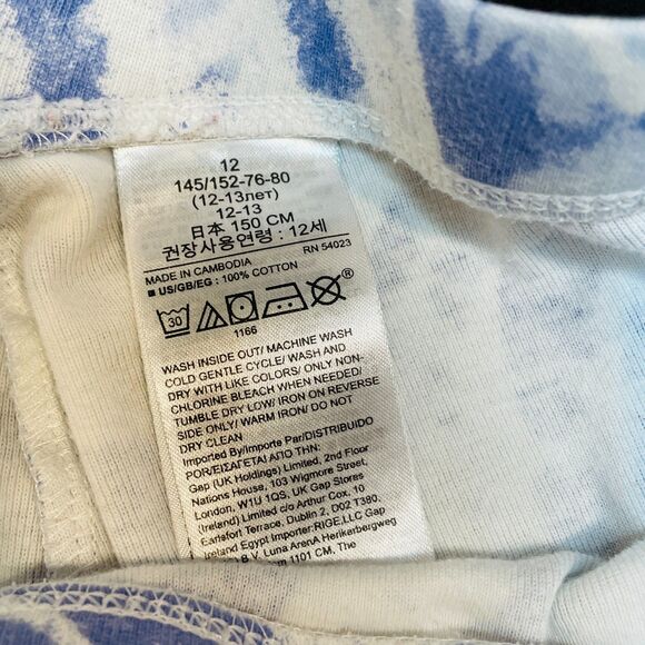 ~ GAP KIDS 12 PJ Set Tie Dye Organic Purple Blue Pajamas Long Pants Short Sleeve - Picture 15 of 16